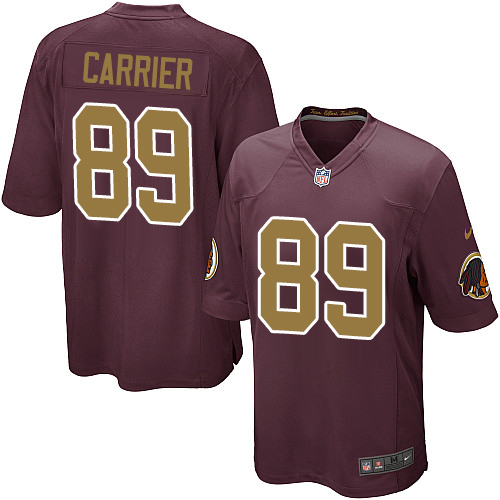 Men's Game Derek Carrier Nike Jersey Burgundy Red Alternate - #89 80th Anniversary NFL Washington Redskins